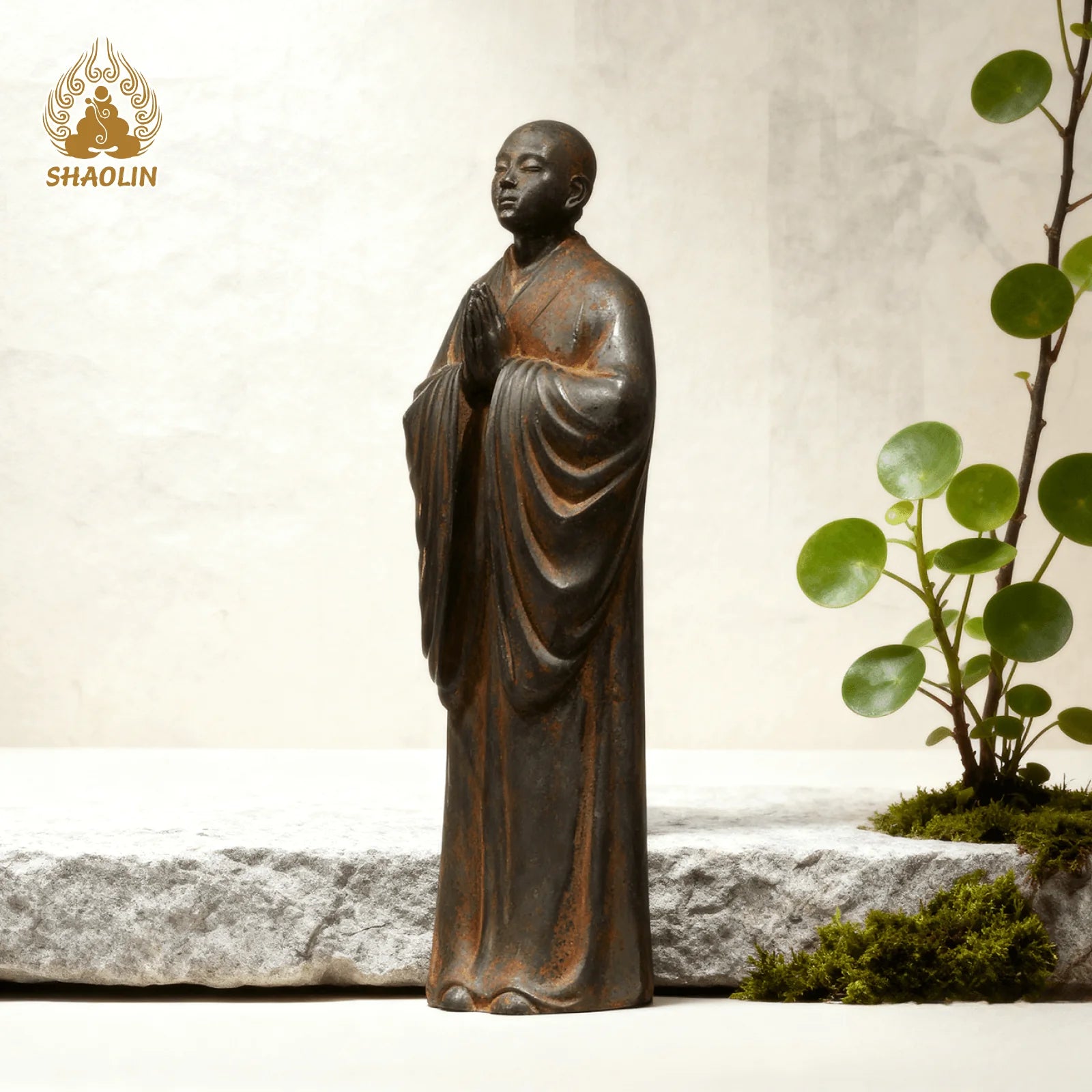 Shaolin Reclaimed Iron Standing Buddha - A Sacred Artifact Reborn