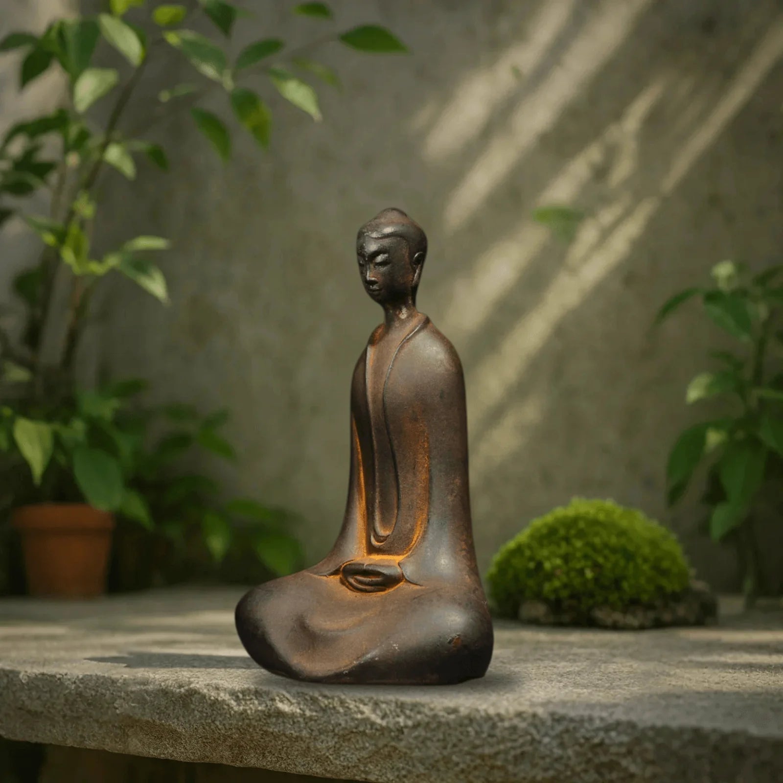 Zen Masterpiece: Handcrafted Shaolin Temple Iron Buddha Statue for Mindful Living